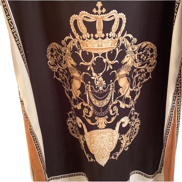 Alberto Makali size XL black & gold long sleeve silky duster - Picture 6 of 7